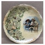 1912 calendar plate