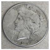 1934 peace silver dollar