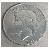 1934D peace silver dollar