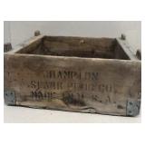 Champion spark plug advertising crate