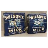Wilson milk labels vintage