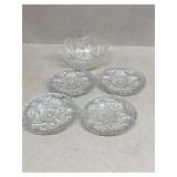 Glass coasters and bowl