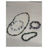 Costume jewelry bracelets and necklace