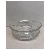 Pressed glass bowl with pie crust edge quite old