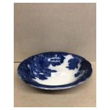 Flow blue 10 inch in diameter English up side