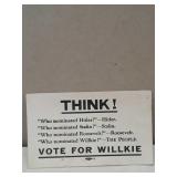 Willkie Advertising Card