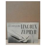 CA. 1939 Lincoln Zephyr Pamplet