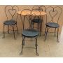 Ice cream table w/ (4) heart-shaped chairs