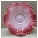 Victorian Blown Glass Ruffled Bowl