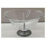 Divided Glass Dish With Sterling Base