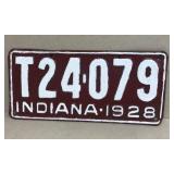 1928 Indiana license plate has been repainted