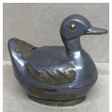 Pewter duck trinket box