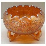 Fenton Carnival Glass Footed Rose Bowl