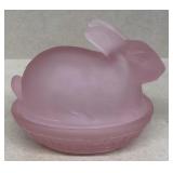 Rabbit on a nest candy jar pink