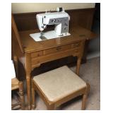 Singer sewing machine with stool