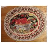 Old Rag/Hook Rug With Apples In A Basket