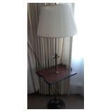 Nice Brass/Wood Floor Lamp Table