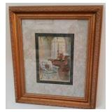 Pair Of Floral Cottage Scene Prints