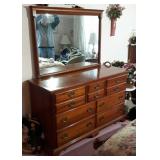 Nice Cherry 10 Drawer Dresser With Mirror