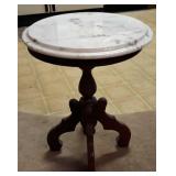 Small Cherry Stand With Marble Top