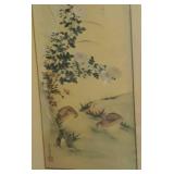 Pair Of Oriental Prints 1 With Quail 1 With Tree