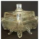 1800s Glass Footed Covered Dish