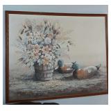 Large Oil Painting Of Duck Decoys