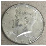 1966 silver clad half dollar