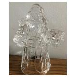 Lead crystal Santa Claus candle holder