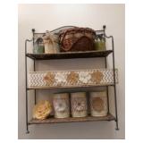 Bathroom Decoratives, Wrought Iron/Wicker Shelf