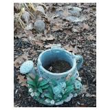 Resin Planter With Frogs On A Watering Can