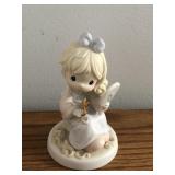 Precious moments figurine girl with mirror