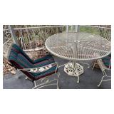 Wrought iron patio table and chairs