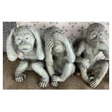 3 resin monkeys, Hear NO, See NO, Speak No Evil