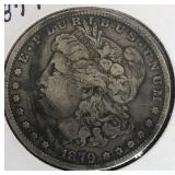 1879 Morgan silver dollar