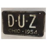 1954 Ohio license plate