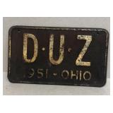 1951 Ohio license plate