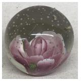 Paperweight with pink flower