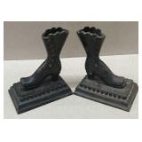 (2) Cast-Iron Victorian Boot Match Holders With