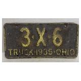 1935 Ohio license plate