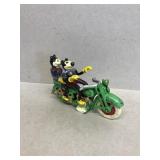 Cast iron motorcycle with mouse figurines