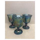 Carnival glass goblets