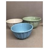 RRP pottery Nest of  bowl green bowl has crack