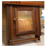 Antique Oak Medicine Cabinet With Mirror And