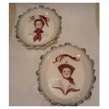 Pair Of Florence Ceramic Wall Plaques