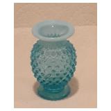 Blue Opalescent Hobnail 3 3/4" Vase