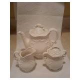 3 PC White Tea Set