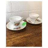 Tea cups and saucer flower pattern