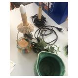 Jars , lights,pitcher has chip, candle