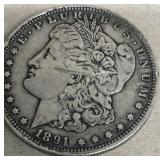 1891-O Morgan Silver $1
